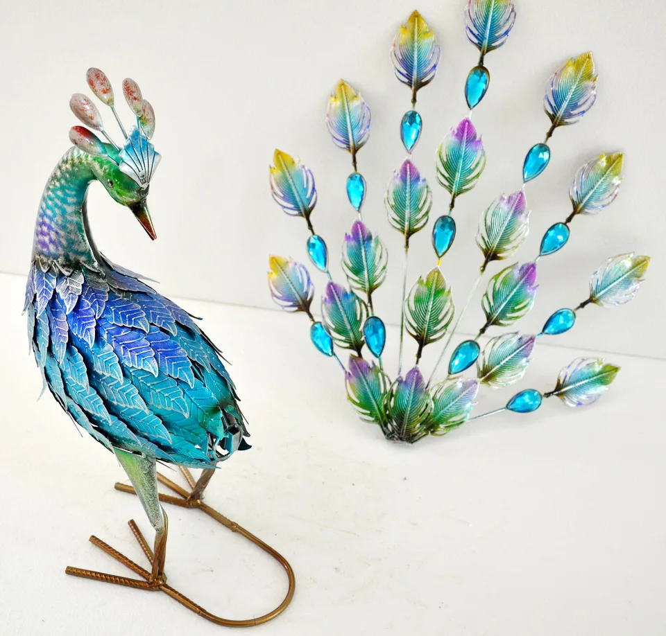 outdoor garden art metal Peacock Sculpture