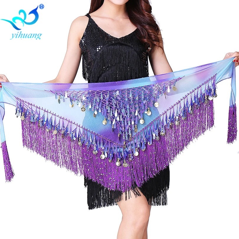 Women Halloween Costume Belly Dancing Costume Hip Scarf Festival Belt Party Oriental Bellydance Cheaper Sequined Tassel Skirt