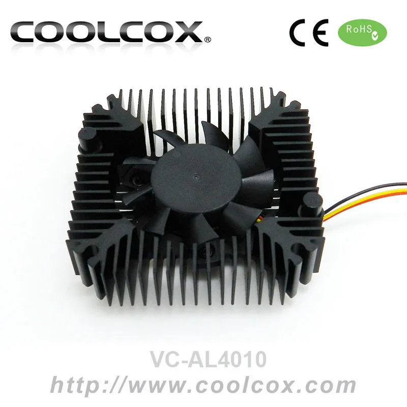 CoolCox VGA cooler VC-AL4010 ,graphic card cooling fan, 40x40mm heatsink and fan,hole to hole distance 55mm