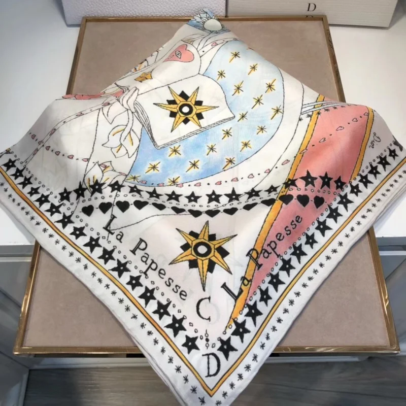 OEM custom design printed heavy fabric 18MM silk twill scarf silk square scarves hand roll-hemmed