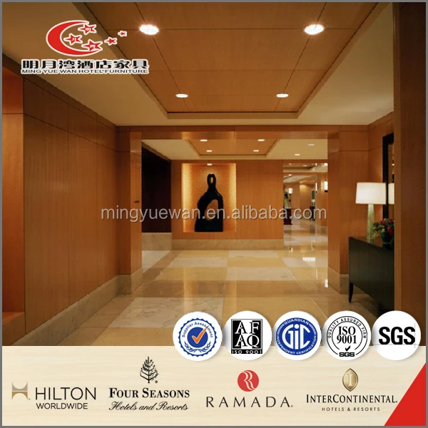 Hotel Wall Mounted Partition Plywood Paneling Corridor Lobby Hallway Fix Furniture