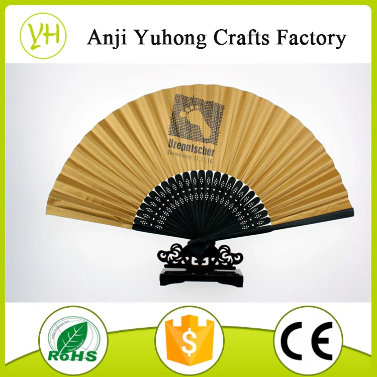 
Customized gold color paper fan promotional 