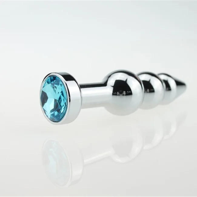 Women Sex Toy Stainless Spiral Metal Beads Anal Plug