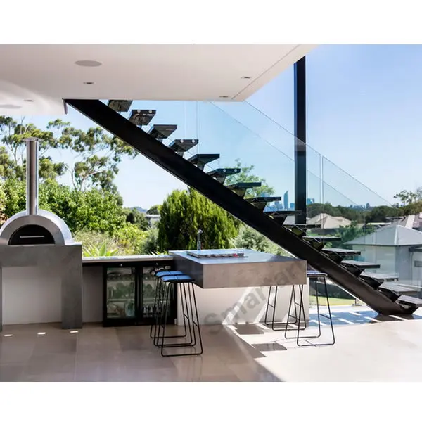 Smartart 2022 интерьерная Железная лестница/современные деревянные стеклянные перила лестницы