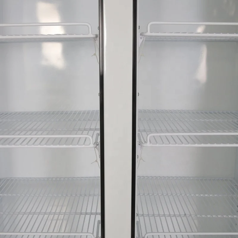 Plug in double glass door pepsi fridge 2 doors cola refrigerator with CE