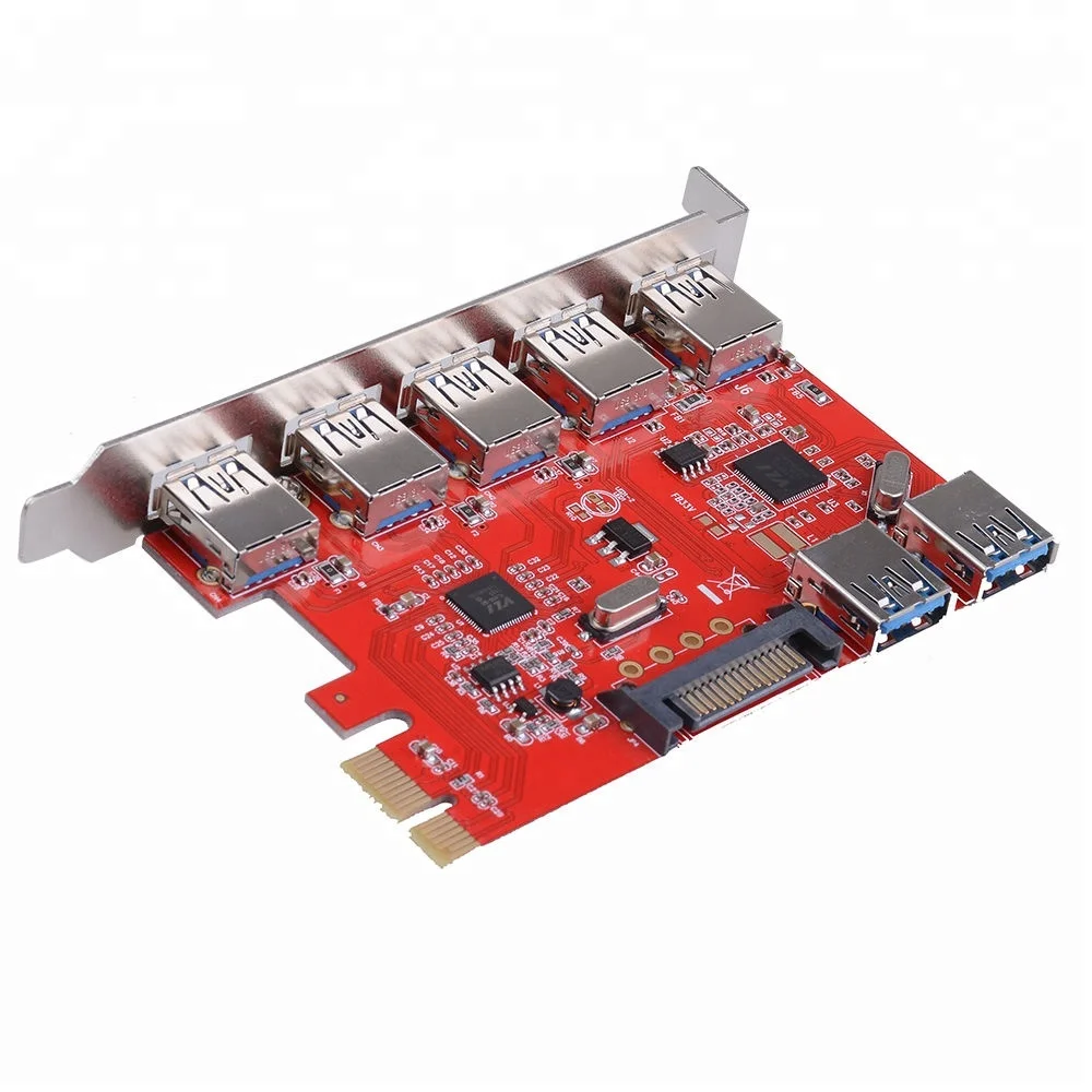 Panto 7 Port 5Gbps USB 3.0 2 Internal PCI-e PCI Express Expansion Card for Desktop