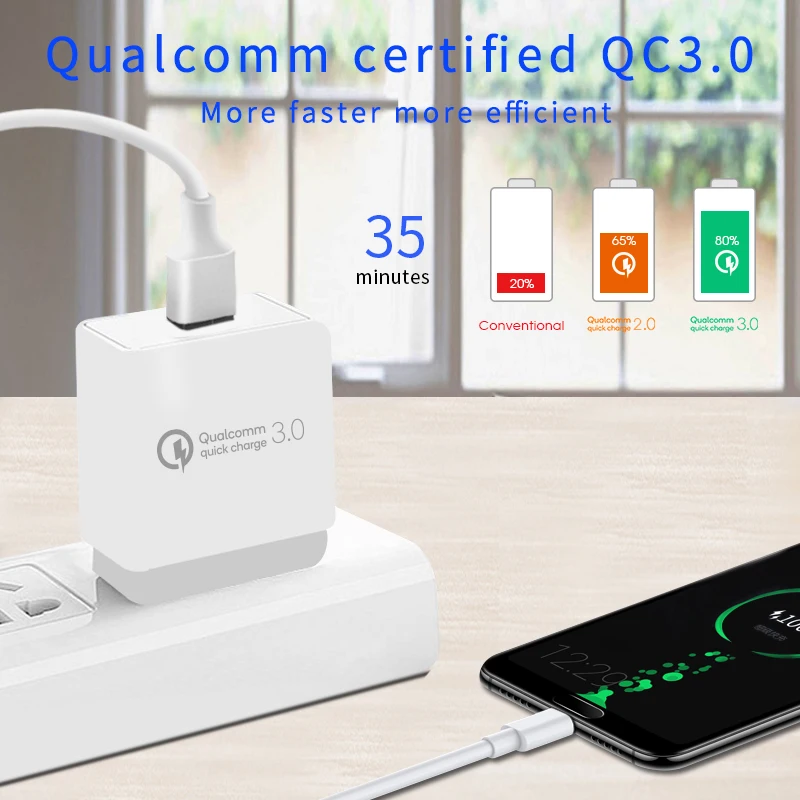  Портативное многопортовое зарядное устройство Qualcomm Аксессуары для мобильных телефонов 18 Вт настенный адаптер быстрое USB быстрая зарядка 3 0