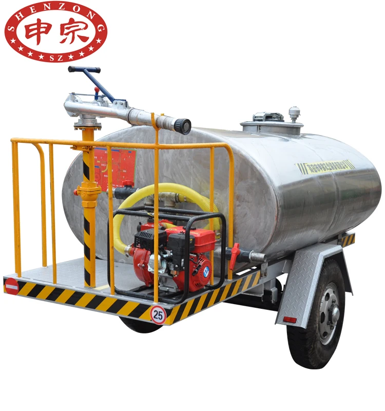 3000 Liter with High Pressure Pump Stainless Steel Water tank Trailer