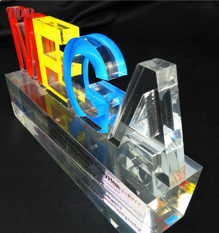 
Shenzhen Factory Clear Letter Shape Printed Acrylic Resin Trophy 