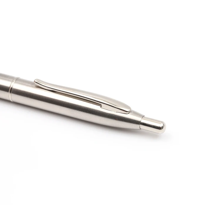 2 Year warranty slim design stainless steel ballpoint pen for business branding