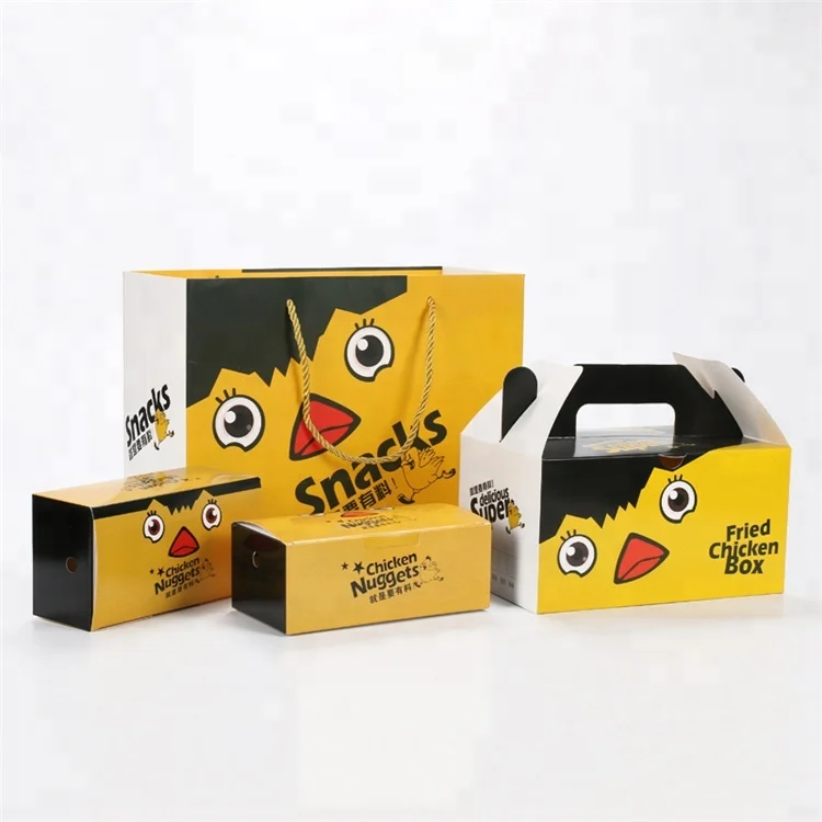 Customized Take Away Food Grade Hot Dog French Fried Chicken Carton Burger Box  fried chicken wing packaging boxes with logo