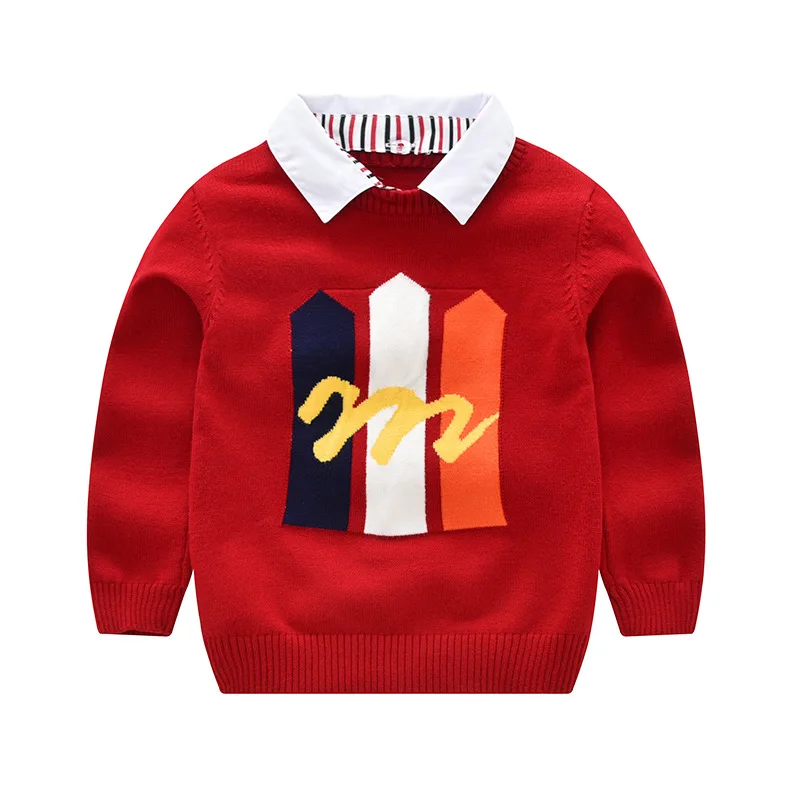 
3 pieces trees cartoon shirt collar baby boys sexy elegant knitting garment green sweater models 