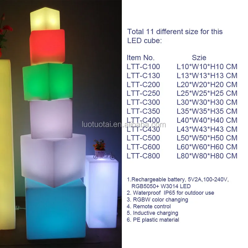 40cm LED glowing cube  chair LED cube table