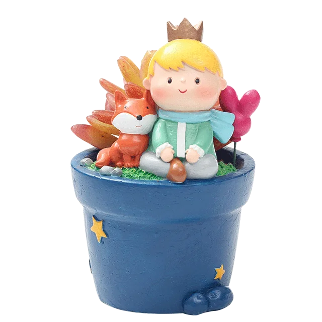 Roogo little prince stand garden resin flower pots