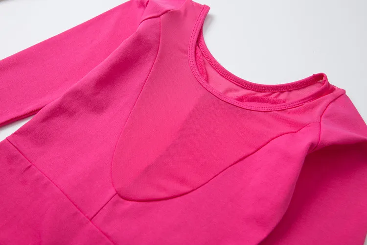 Wholesale High Quality Kids Girls Lilac Long Sleeve Spandex Mesh Ballet Leotards