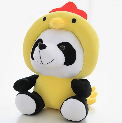 Kawaii Chinese Zodiac Panda Plush Toy Stuffed Soft Animals Mouse Cattle Dog Rabbit Plush Doll Cute Gift for Children