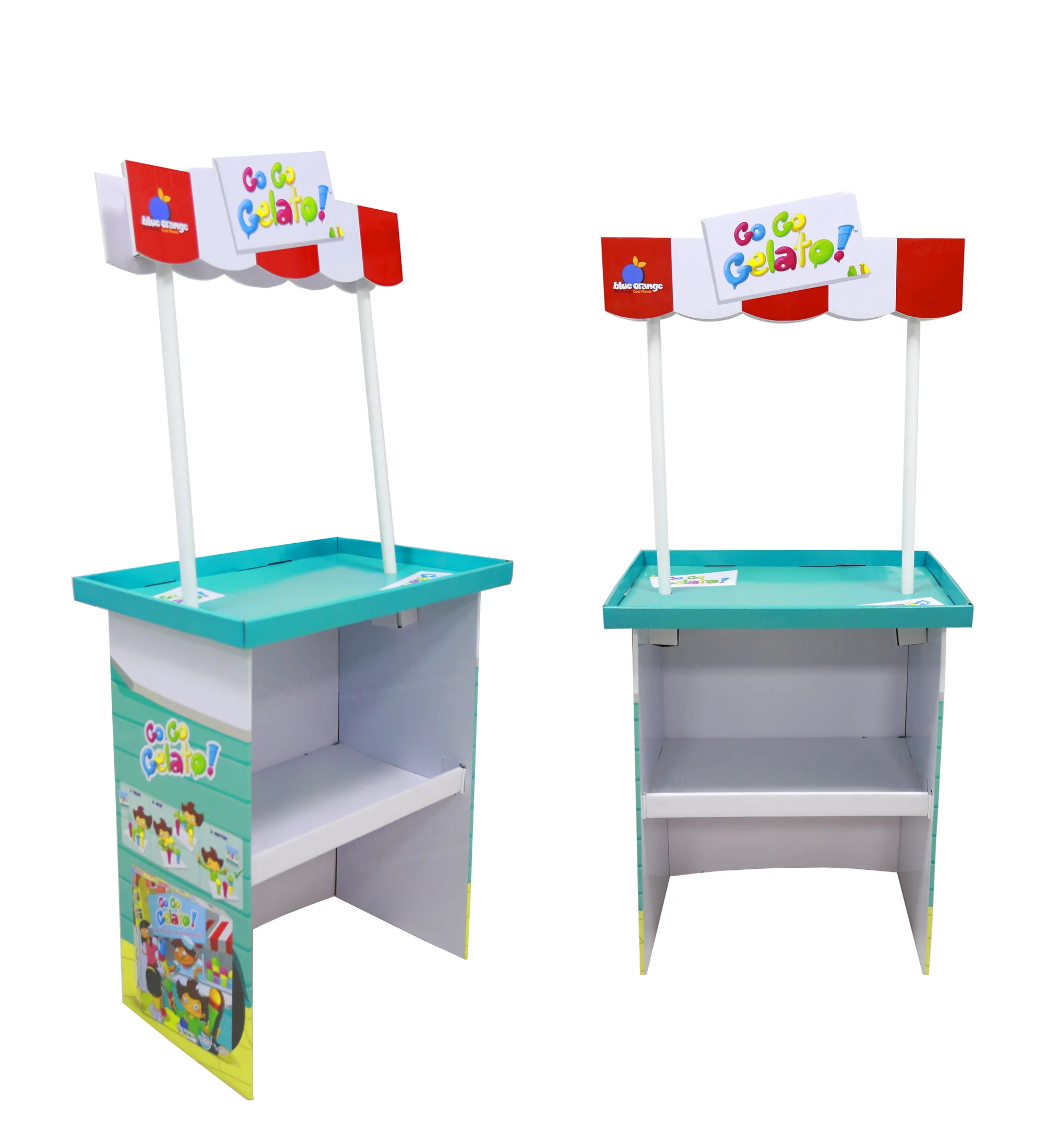 Pop up Promotion Counter Table Flexible cardboard table Display Kiosk stand table