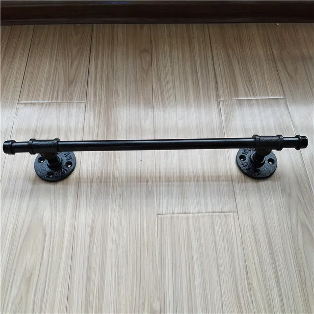 black decorative floor flange bathroom pipe fittings used for black industrial pipe towel hanger wall hook