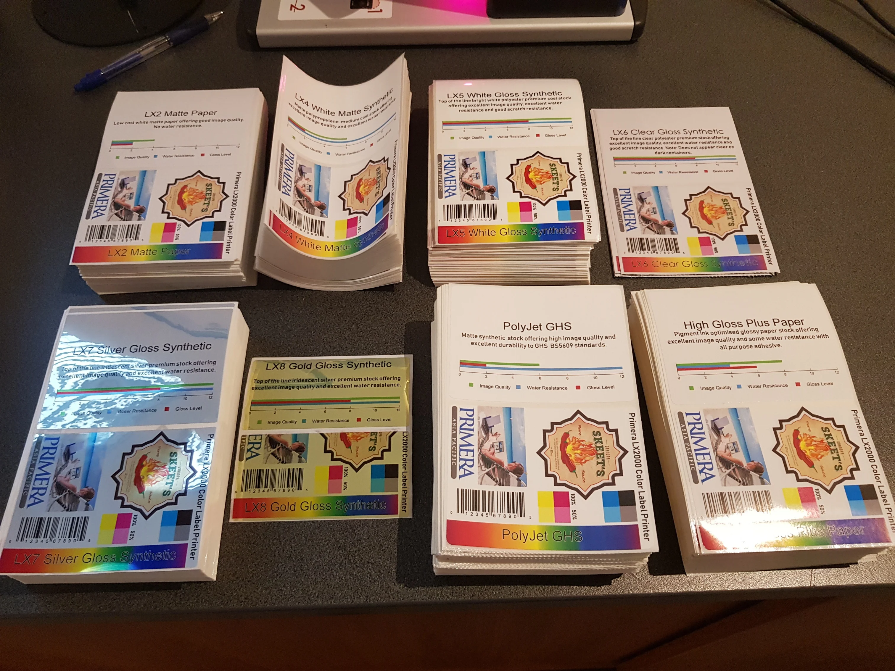 White matte BOPP inkjet label roll for TM-3500 C7500 color label printer