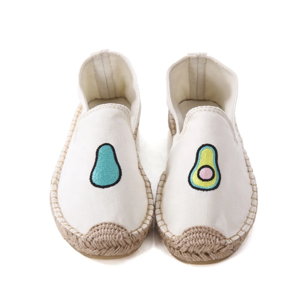 Wholesale Personalized Embroidery Cotton Linen Espadrilles