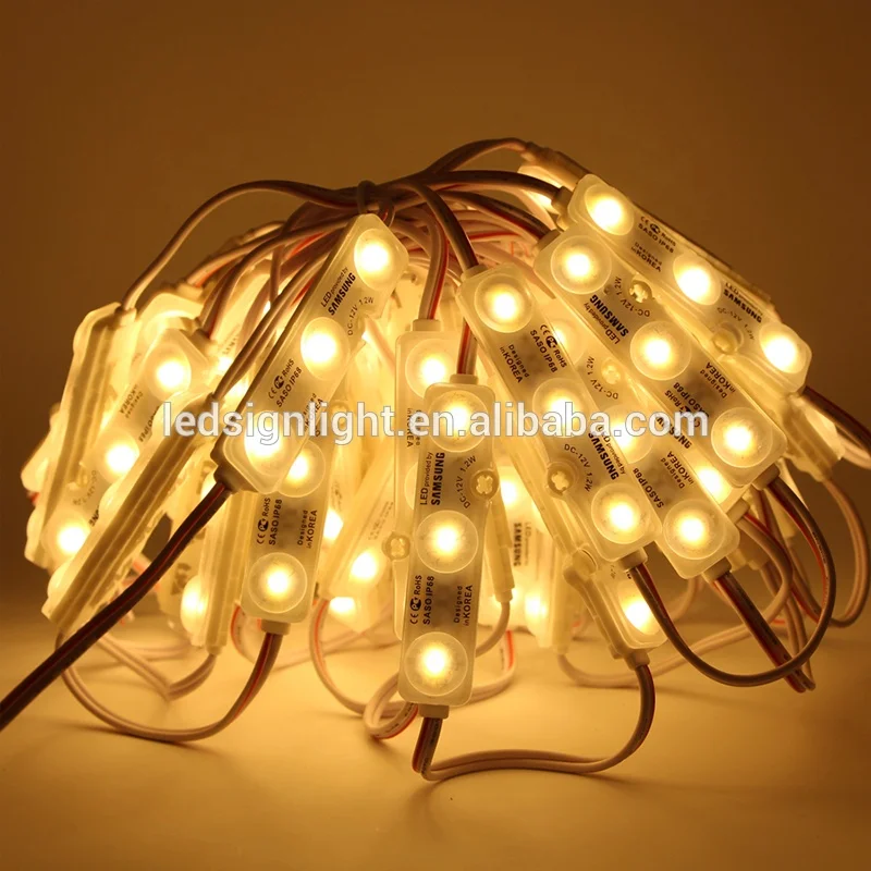 
12V 1.5W samsung led module Korea ce rohs injection lens led modules waterproof 5730 led modules with 3 chips 