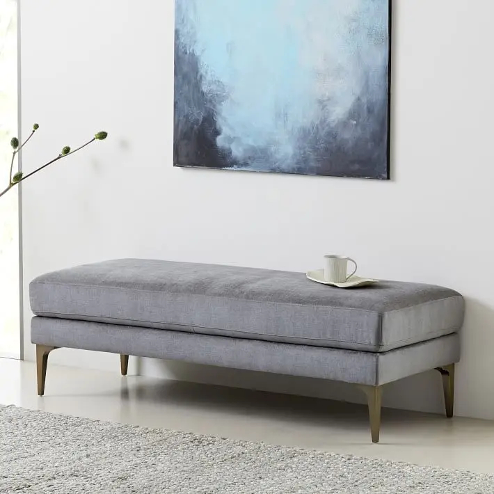 Bedroom Furniture Luxury Velvet Fabric Upholstery Footboard Ottoman Bench For Bedroom Home Bed Bench