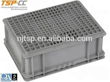 High quality reinforced ribs plastic stacking container storage crates
