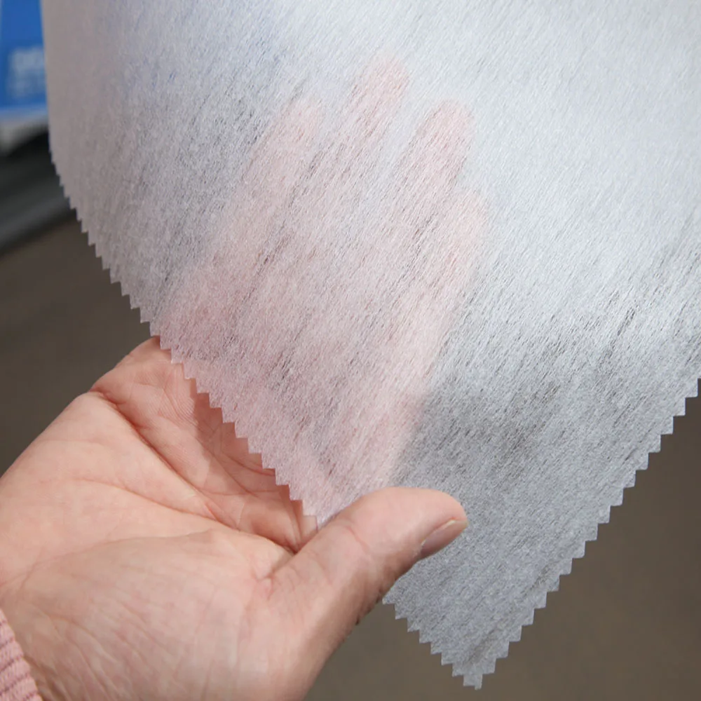 
100% polyester gum stay non woven interlining 1025HF , embroidery backing interlining 