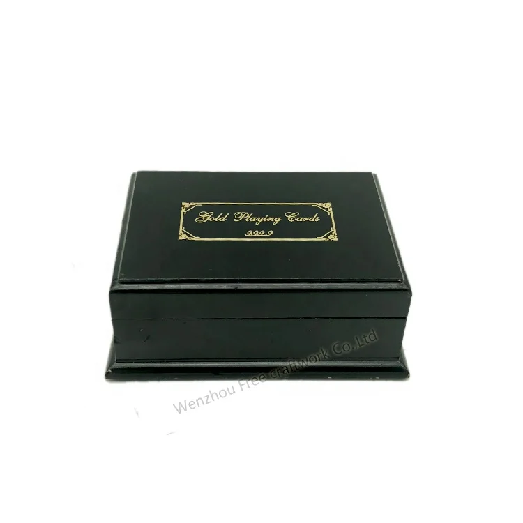 Wholesale MDF playing card box custom glossy wooden Varnish box gift luxury storage poker packaging box