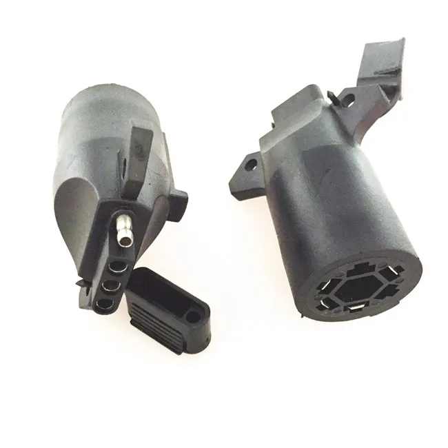 china high quality 6 Way Round Pin to 4 Way Flat Adapter, RV boat Blade wire harness Trailer Adapter