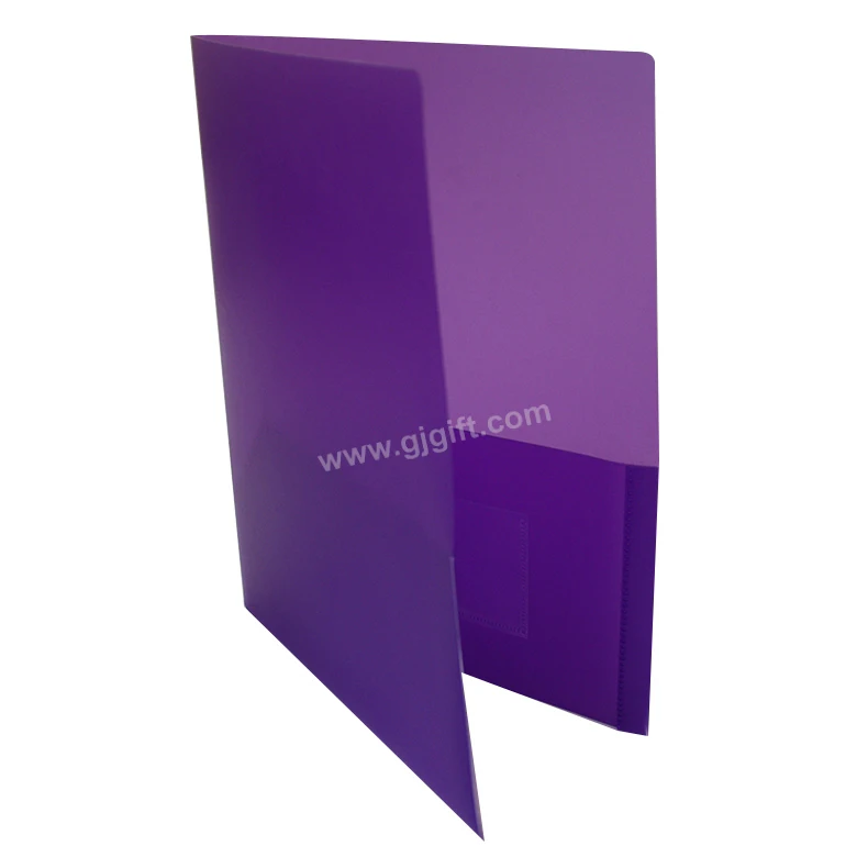 two double Card Holder cheap Printing PP A4 poly School plastic pockets file Folder