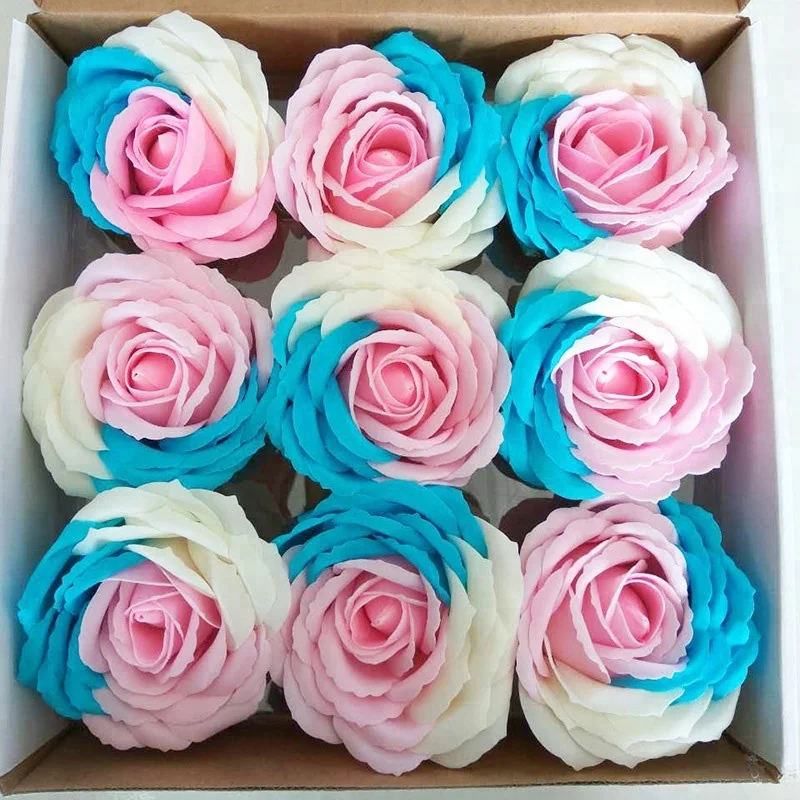 Factory outlet Multicolor Rose Artificial Flower Household decoration Gift box Festival Wreath Bridal Soap flower