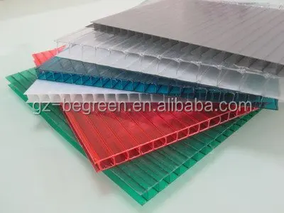 Transparent honeycomb plastic sheet for roof panels