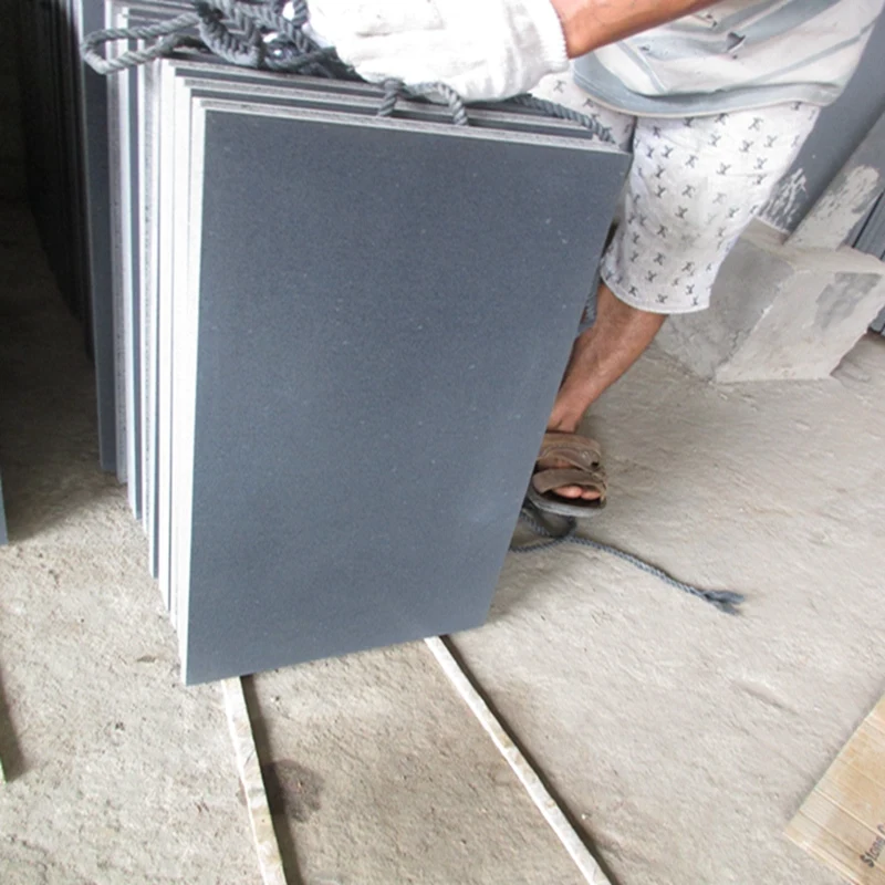 Honed Hainan Black Basalt Tile Black Lava Stone Tile For Sale