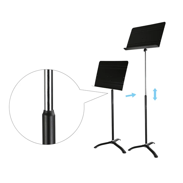 Soundking Professional Orchestra Sheet Music Stand Book Tripod Holder With Damping Height Adjust For Violin, Guitar, Flute and I