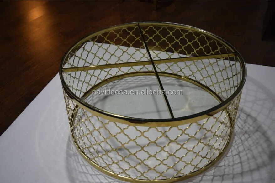 CN8017 Modern design new glass center table with gold