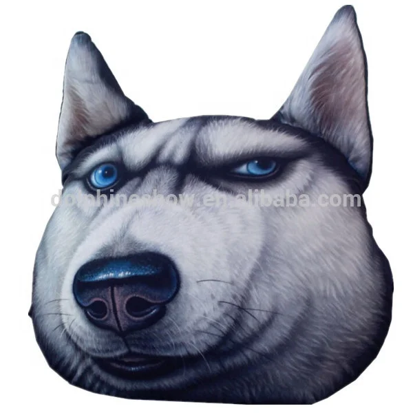 Оптовая продажа рекламная 3d декоративная подушка в форме животного модная забавная плюшевая мягкая для лица собаки
