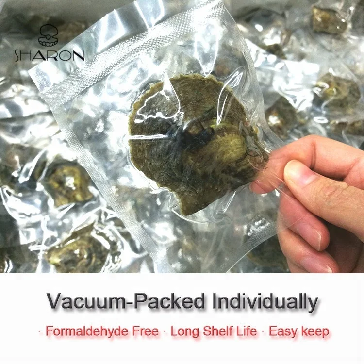 Pearl Party Gift DIY Wholesale Vacuum-packed 6-7mm Rainbow Colors Akoya Oyster with Round Pearl