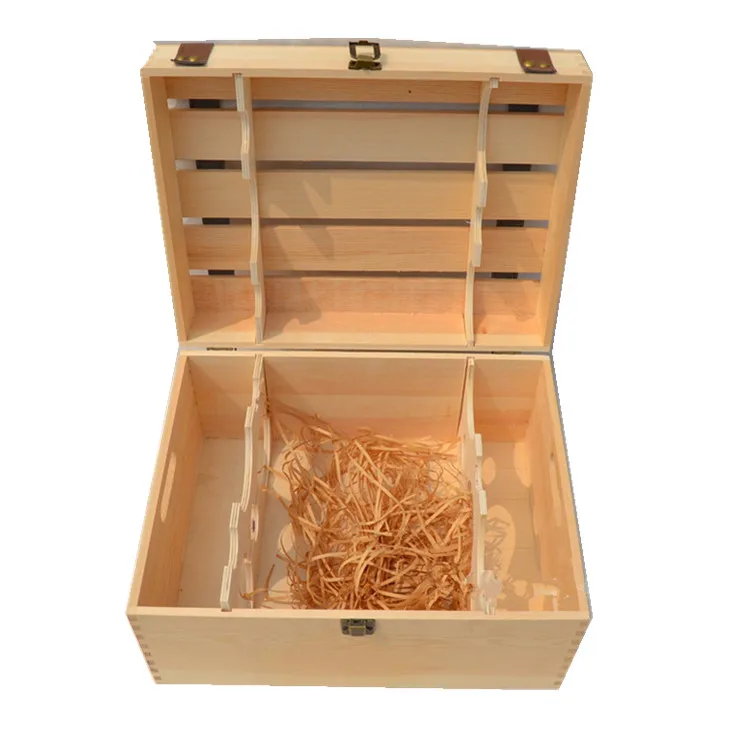 Luxury 6 Bottle Wooden Wine Boxes Glass Storage  Case For Wine Lovers