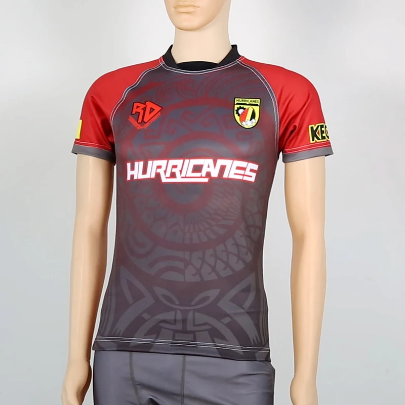 100% Полиэстеровая ткань с цифровой печатью Джерси для регби форма