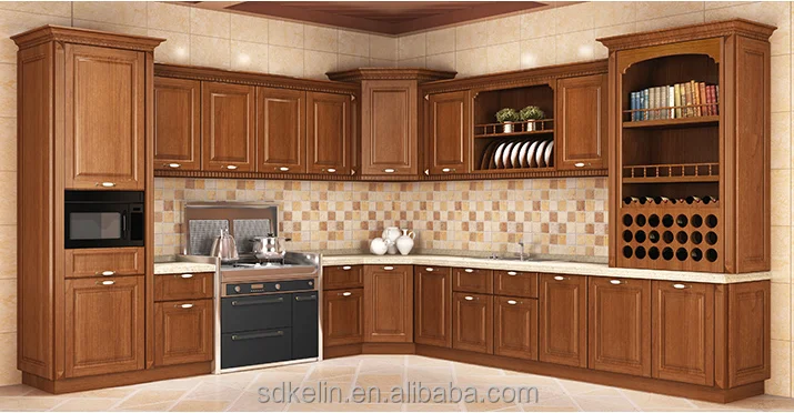 Made in China modular Particle board PVC coated frameless door kitchen cabinet for project