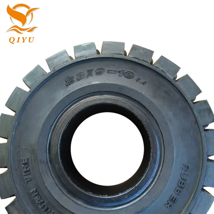 
QIYU TYRE brand 23X9-10 RIM 6.5 linde forklift clip solid tyre 