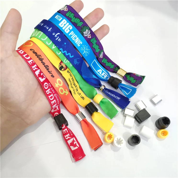 Most Popular Custom logo Print No Minimum Order Concert Cloth Wrist Band Customized Wristbands