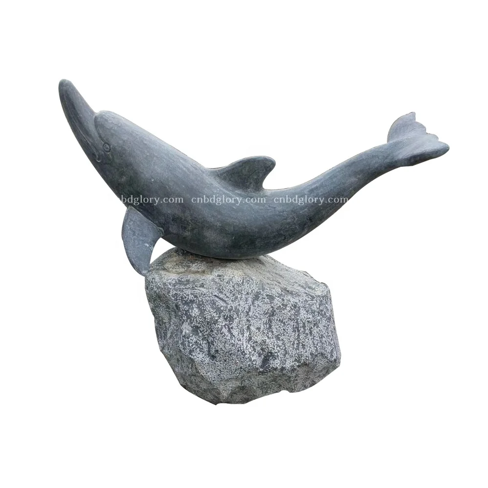 Outdoor garden water feature fountain ornaments Sculpture Marble Dolphin Statue Water fountain