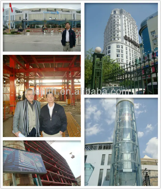 8 Floors Residential Elevators VVVF Glass Type Gearless Traction Complete lift