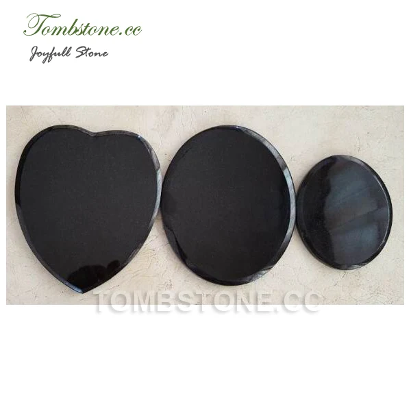 
Stone memorial black granite plaques heart shape oval shape 