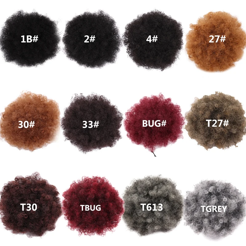 2022 Hot Sell Afro Ponytail Hair Bun Ponytail Puff Afro Kinky Curly Ponytail Synthetic Hair 5-10 Inch 45G /PIECE