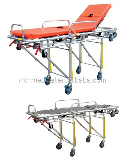Aluminium adjustable ambulance stretcher emergency trolley