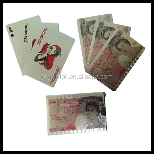 Direct factory 100 US dollar Benjamin Franklin playing cards gold playing cards