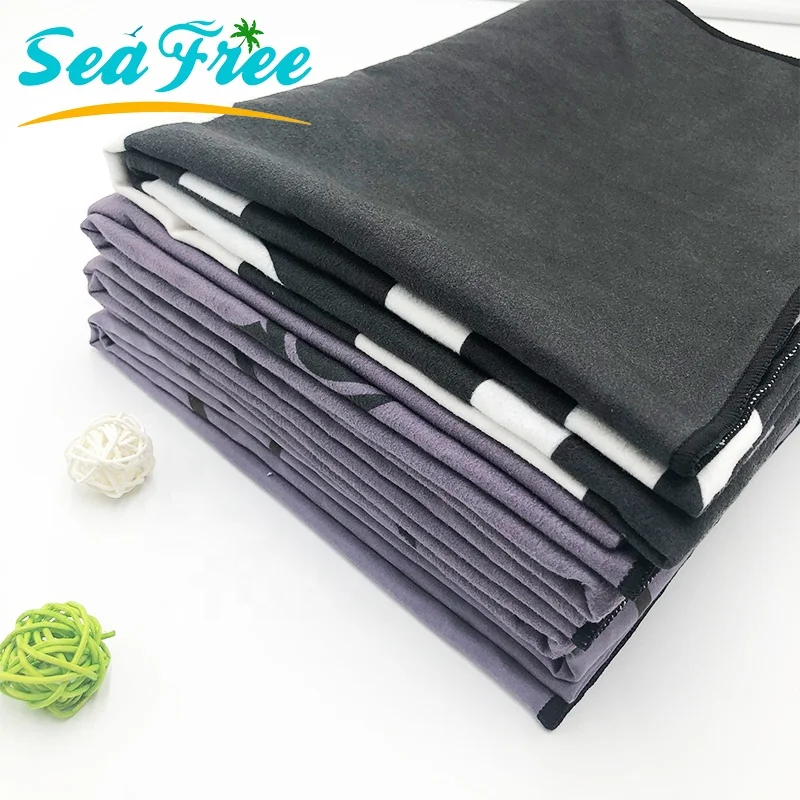 Inexpensive polyamide superfine fiber chamois leather yoga towel towel with silica gel point against sliding movement